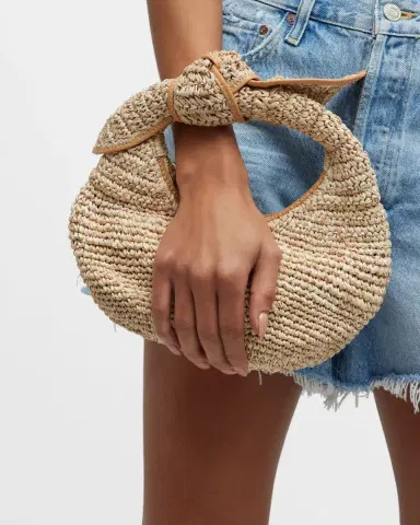 POOLSIDE The Josie Knot Raffia Top-Handle Bag | Thumbnail 2