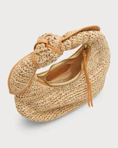 POOLSIDE The Josie Knot Raffia Top-Handle Bag | Thumbnail 3