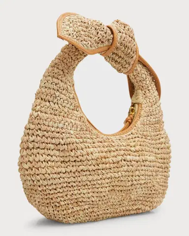 POOLSIDE The Josie Knot Raffia Top-Handle Bag | Thumbnail 6