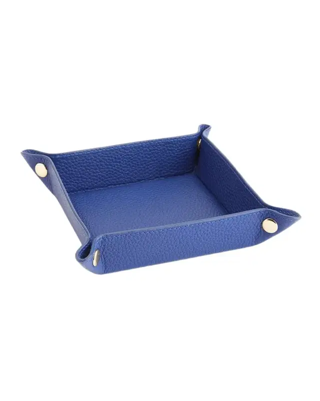 ROYCE New York Monogrammed Leather Catchall Valet Tray