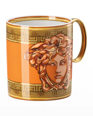 Versace Medusa Amplified Orange Coin Mug With Handle | Thumbnail 1