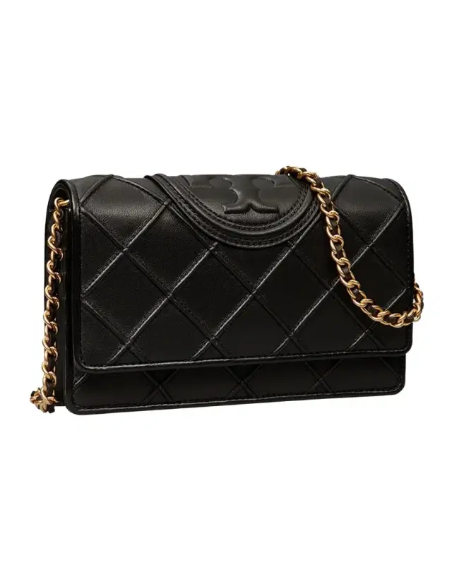 Tory Burch Fleming Woven Chain Wallet Shoulder Bag
