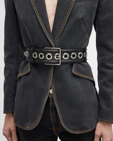 McQueen Mid-Size Eyelet Belt | Thumbnail 2