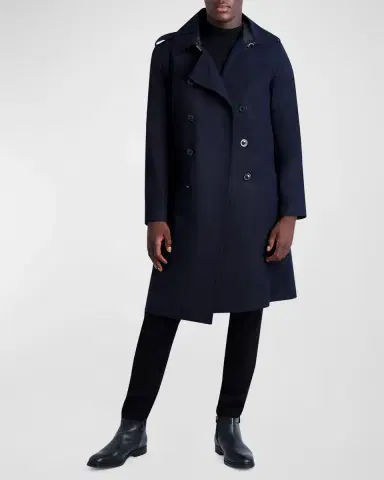 Karl Lagerfeld Paris Men's Wool Trench Coat | Thumbnail 2 Karl Lagerfeld Paris Men's Wool Trench Coat | Thumbnail 2