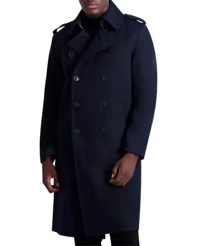 Karl Lagerfeld Paris Men's Wool Trench Coat | Thumbnail 1 Karl Lagerfeld Paris Men's Wool Trench Coat | Thumbnail 1