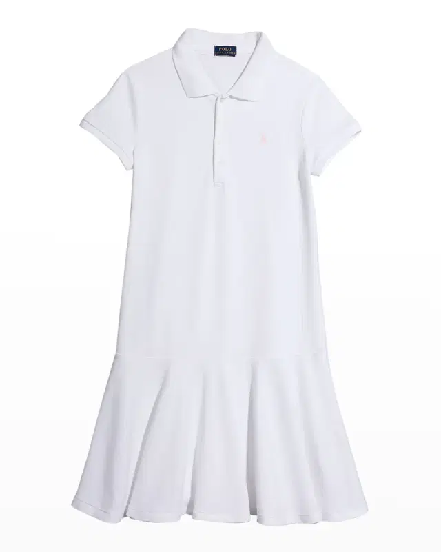 Polo Ralph Lauren Girl 's Short-Sleeve Knit Drop-Waist Polo Dress