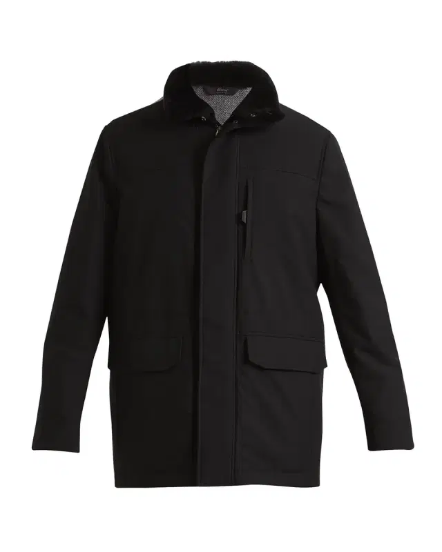 Men 's Shearling Collar Field Jacket