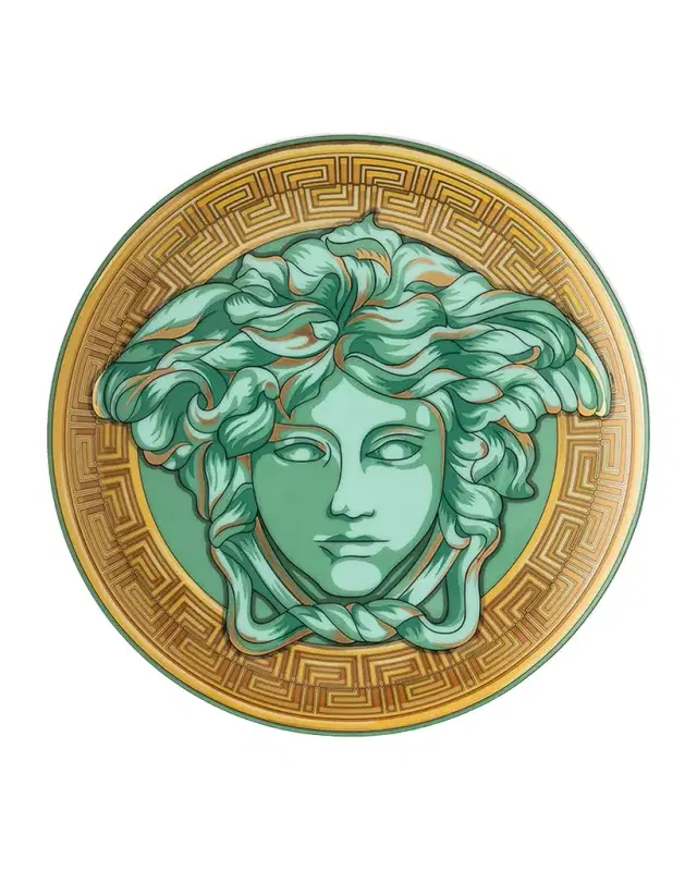 Versace Medusa Amplified Green Coin Bread & Butter Plate