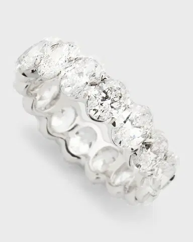 Neiman Marcus Lab Grown Diamonds Lab Grown Diamond 18K White Gold Oval Eternity Ring, Size 6, 5.0tcw | Thumbnail 3 Neiman Marcus Lab Grown Diamonds Lab Grown Diamond 18K White Gold Oval Eternity Ring, Size 6, 5.0tcw | Thumbnail 3