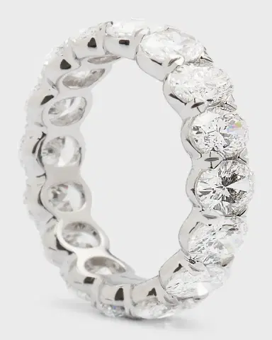 Neiman Marcus Lab Grown Diamonds Lab Grown Diamond 18K White Gold Oval Eternity Ring, Size 6, 5.0tcw | Thumbnail 4 Neiman Marcus Lab Grown Diamonds Lab Grown Diamond 18K White Gold Oval Eternity Ring, Size 6, 5.0tcw | Thumbnail 4