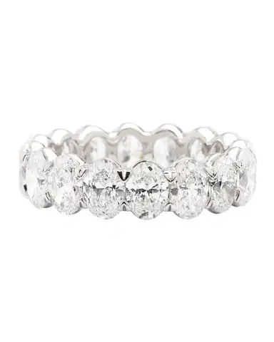Neiman Marcus Lab Grown Diamonds Lab Grown Diamond 18K White Gold Oval Eternity Ring, Size 6, 5.0tcw | Thumbnail 1 Neiman Marcus Lab Grown Diamonds Lab Grown Diamond 18K White Gold Oval Eternity Ring, Size 6, 5.0tcw | Thumbnail 1