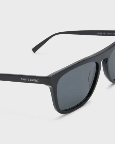 Saint Laurent Men's Slim Acetate Aviator Sunglasses with Logo | Thumbnail 4 Saint Laurent Men's Slim Acetate Aviator Sunglasses with Logo | Thumbnail 4
