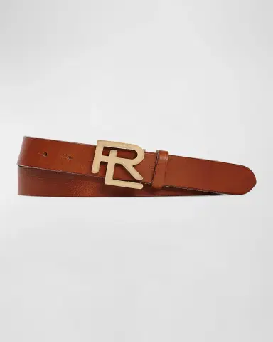 Ralph Lauren Purple Label Men's RL Vachetta Leather Belt | Thumbnail 3