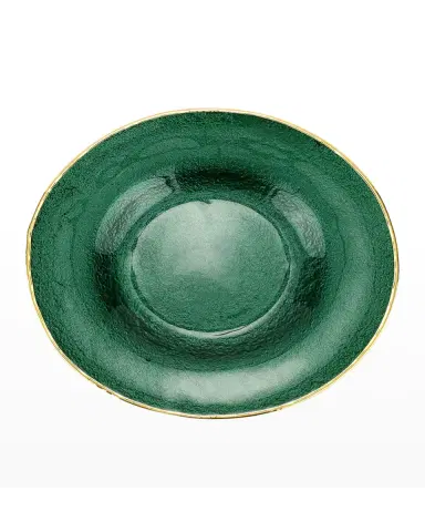 Vietri Metallic Glass Emerald Salad Plate | Thumbnail 2