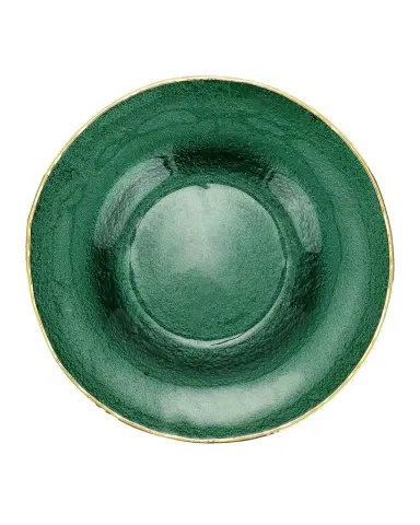 Vietri Metallic Glass Emerald Salad Plate | Thumbnail 1