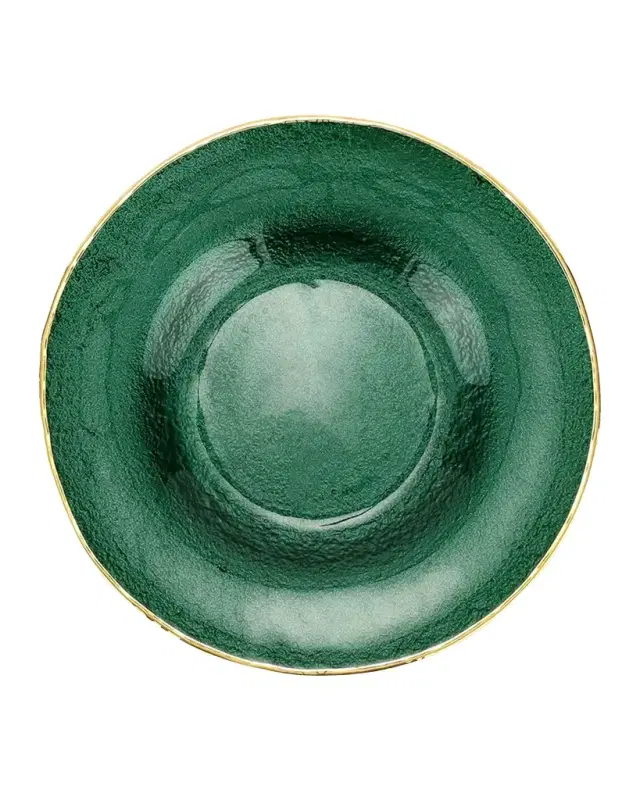Vietri Metallic Glass Emerald Salad Plate