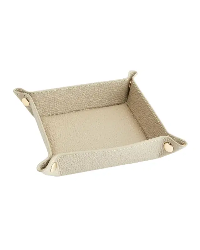 ROYCE New York Monogrammed Leather Catchall Valet Tray