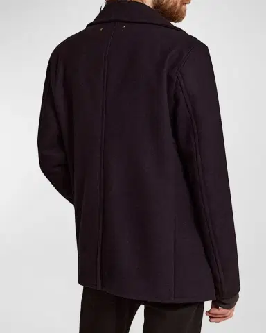 Golden Goose Men 's Double-Breasted Compact Peacoat | Thumbnail 4 Golden Goose Men 's Double-Breasted Compact Peacoat | Thumbnail 4