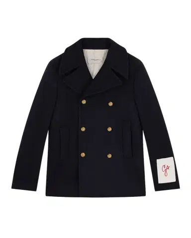 Golden Goose Men 's Double-Breasted Compact Peacoat | Thumbnail 1 Golden Goose Men 's Double-Breasted Compact Peacoat | Thumbnail 1