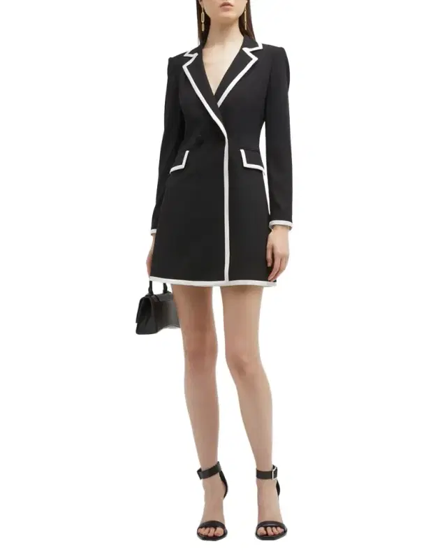 ALICE + OLIVIA Kyrie Piped Tuxedo Dress