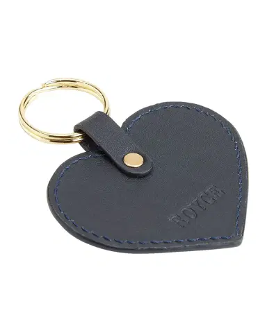 Royce New York Monogrammed Leather Heart-Shaped Key Chain, Personalized | Thumbnail 2
