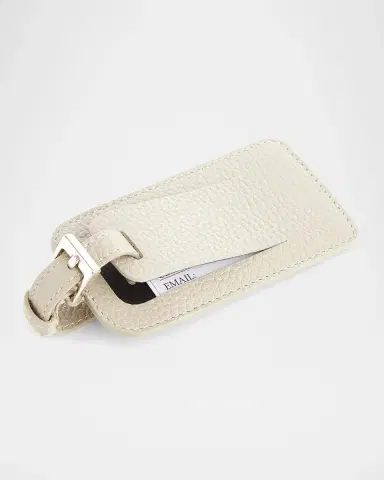 Royce New York Monogrammed Leather Luggage Tag | Thumbnail 2
