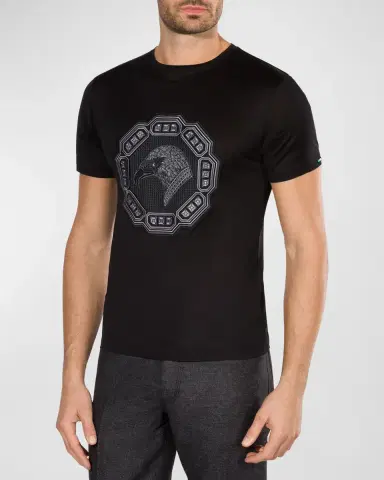 Stefano Ricci Men's Embroidered T-Shirt | Thumbnail 2