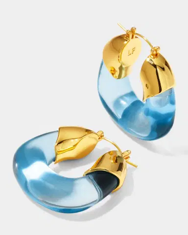 Lizzie Fortunato Organic Hoop Earrings in Turquoise | Thumbnail 2