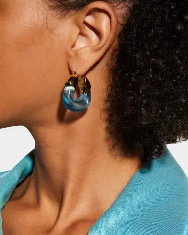 Lizzie Fortunato Organic Hoop Earrings in Turquoise | Thumbnail 1