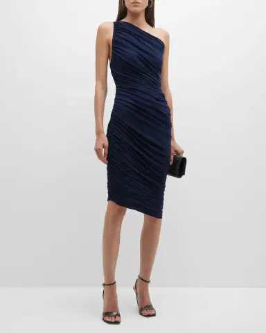 Norma Kamali Diana Shirred One-Shoulder Asymmetric Dress | Thumbnail 2