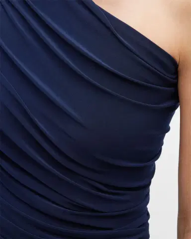 Norma Kamali Diana Shirred One-Shoulder Asymmetric Dress | Thumbnail 5
