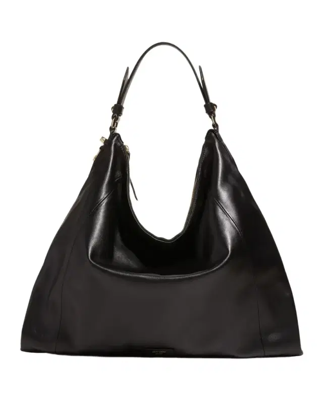 Jimmy Choo Ana Zip Leather Hobo Bag