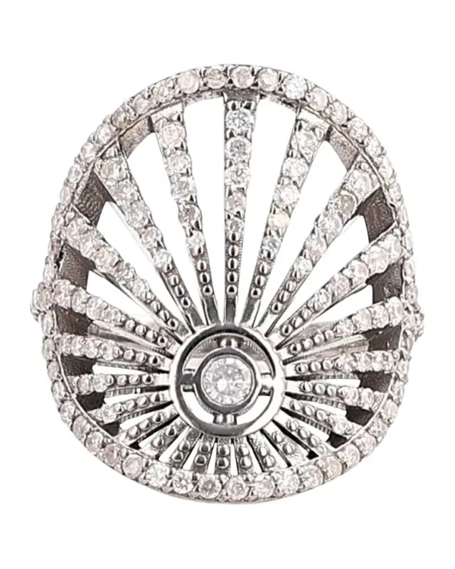 Sunset Saddle Diamond Pave Ring