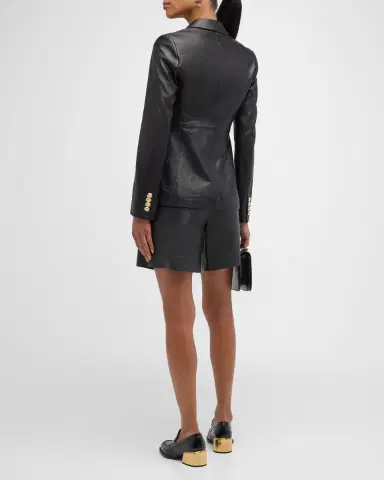 DEREK LAM 10 CROSBY Franklin Double-Breasted Leather Jacket | Thumbnail 4