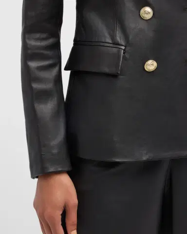 DEREK LAM 10 CROSBY Franklin Double-Breasted Leather Jacket | Thumbnail 5