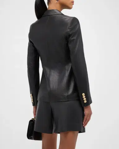 DEREK LAM 10 CROSBY Franklin Double-Breasted Leather Jacket | Thumbnail 6