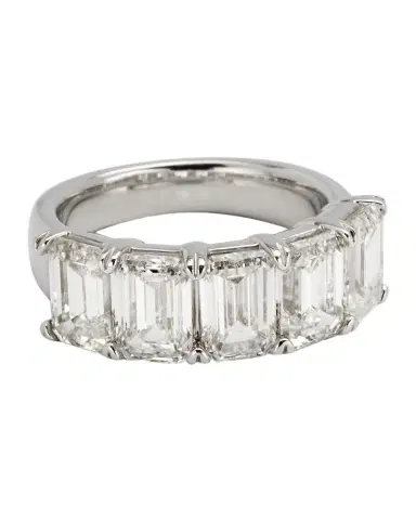 Neiman Marcus Lab Grown Diamonds Lab Grown Diamond 18K White Gold Emerald-Cut Ring, Size 6 | Thumbnail 1 Neiman Marcus Lab Grown Diamonds Lab Grown Diamond 18K White Gold Emerald-Cut Ring, Size 6 | Thumbnail 1