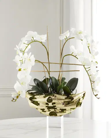 John-Richard Collection Moss Meadow Orchid 32" Faux Floral Arrangement in Aluminum Container | Thumbnail 1 John-Richard Collection Moss Meadow Orchid 32" Faux Floral Arrangement in Aluminum Container | Thumbnail 1