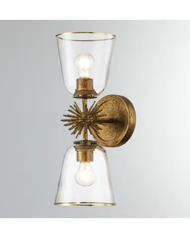 Lucas McKearn Staring 2-Light Sconce in Gold Leaf | Thumbnail 2 Lucas McKearn Staring 2-Light Sconce in Gold Leaf | Thumbnail 2
