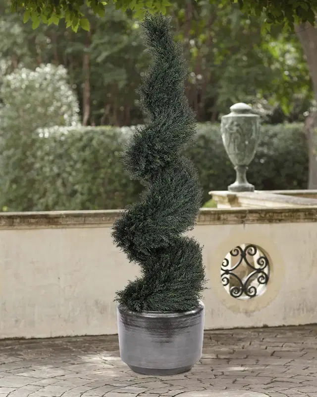 NDI Faux Cypress Spiral Topiary In Ceramic Pot, 71"T