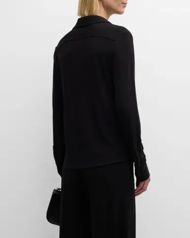 Nili Lotan Celestine Mesh Button-Front Shirt | Thumbnail 3