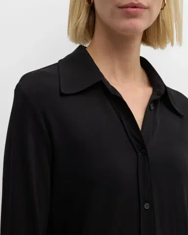 Nili Lotan Celestine Mesh Button-Front Shirt | Thumbnail 5