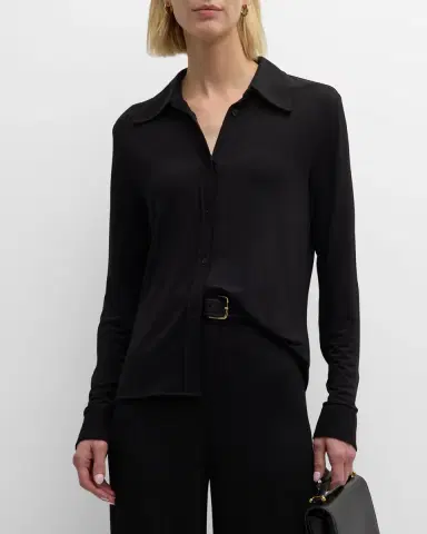 Nili Lotan Celestine Mesh Button-Front Shirt | Thumbnail 7