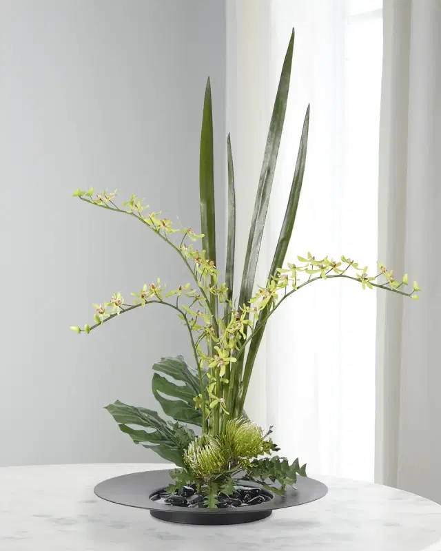NDI Faux Orchid Protea Plant In Tray, 36"T