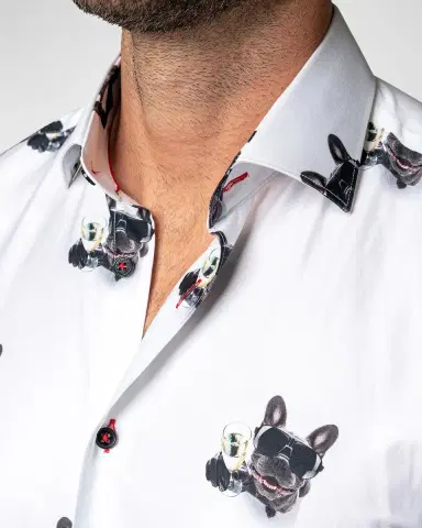 Maceoo Men's Fibonacci Dog Champagne Sport Shirt | Thumbnail 3 Maceoo Men's Fibonacci Dog Champagne Sport Shirt | Thumbnail 3