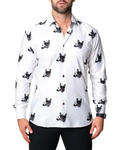 Maceoo Men's Fibonacci Dog Champagne Sport Shirt | Thumbnail 1 Maceoo Men's Fibonacci Dog Champagne Sport Shirt | Thumbnail 1