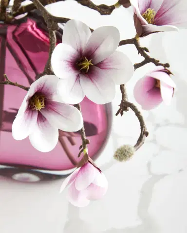 John-Richard Collection Plum Magnolia 17" Faux Floral Arrangement | Thumbnail 2 John-Richard Collection Plum Magnolia 17" Faux Floral Arrangement | Thumbnail 2