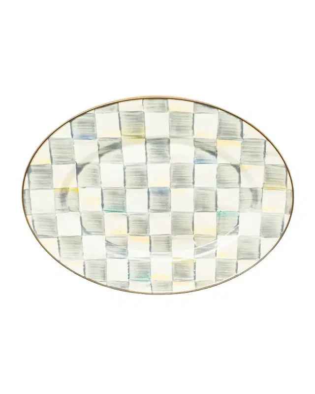 MacKenzie-Childs Sterling Check Enamel Oval Platter, Small