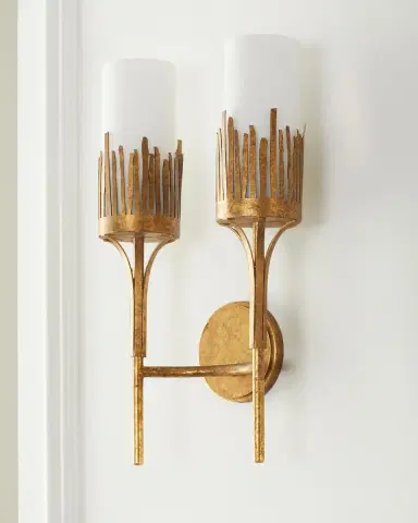 Lucas + McKearn Sawgrass 2-Light Sconce in Gold Leaf | Thumbnail 2