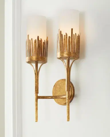 Lucas + McKearn Sawgrass 2-Light Sconce in Gold Leaf | Thumbnail 4